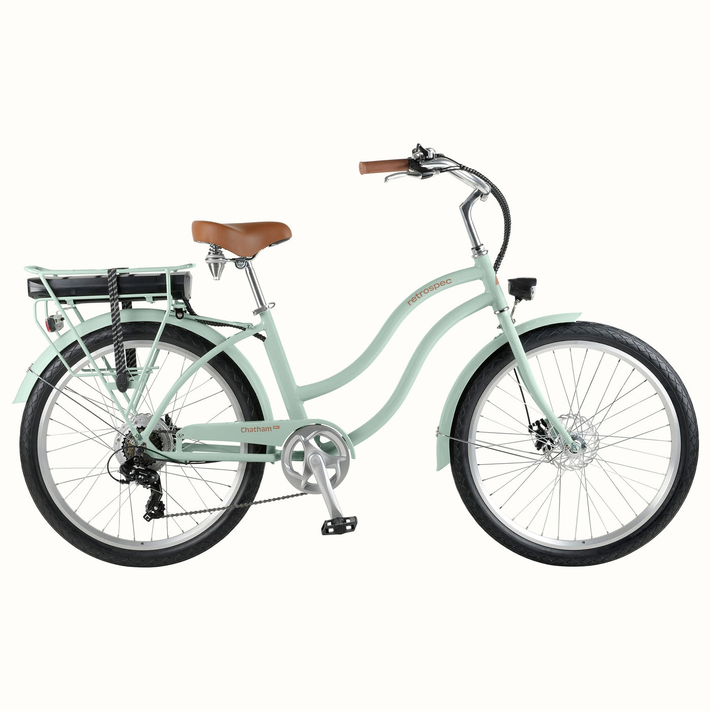 Retrospec Chatham Rev Electric Beach Cruiser Bike - Step-Through