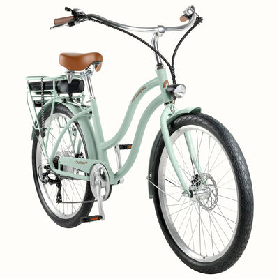 Retrospec Chatham Rev Electric Beach Cruiser Bike - Step-Through